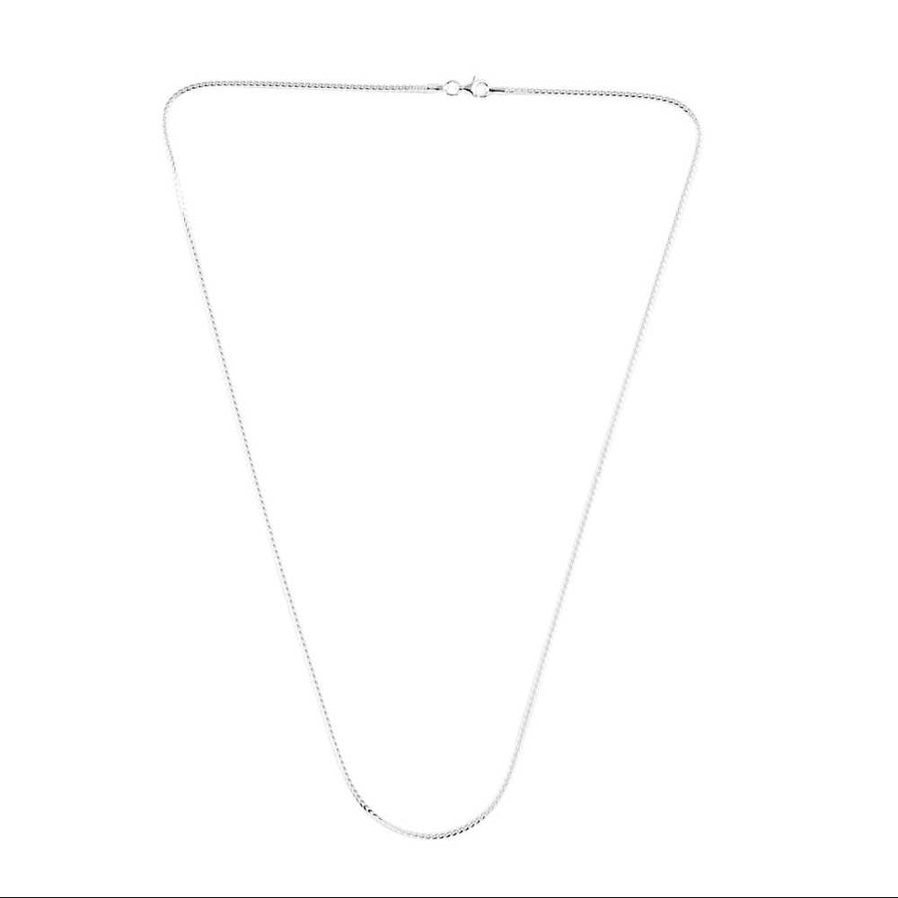 Italian Flat Curb Sterling Silver Necklace. 20”